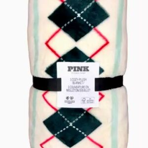VICTORIA'S SECRET PINK LOGO COZY PLUSH SHERPA BLANKET FLEECE THROW 50"x60" NWT